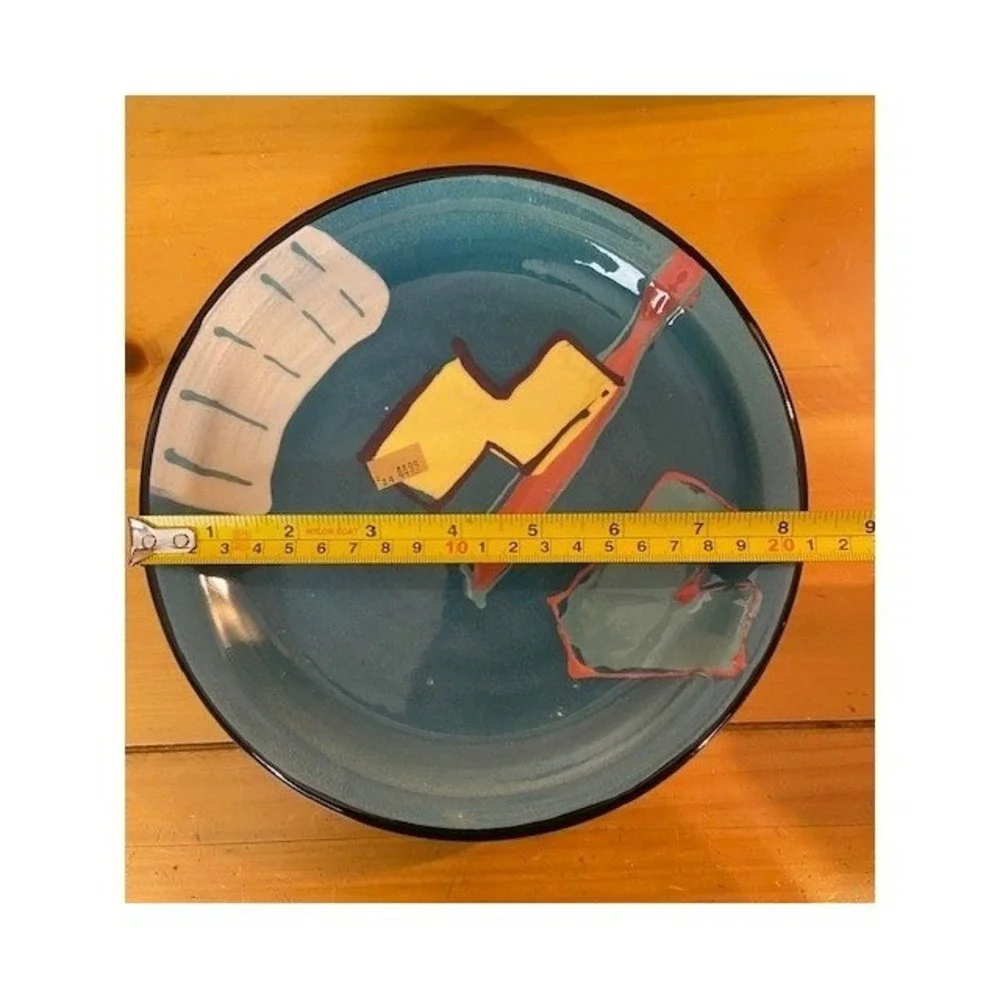Helaine Melvin California Pottery Vintage Memphis Milano Style 1990 Plate Set 6